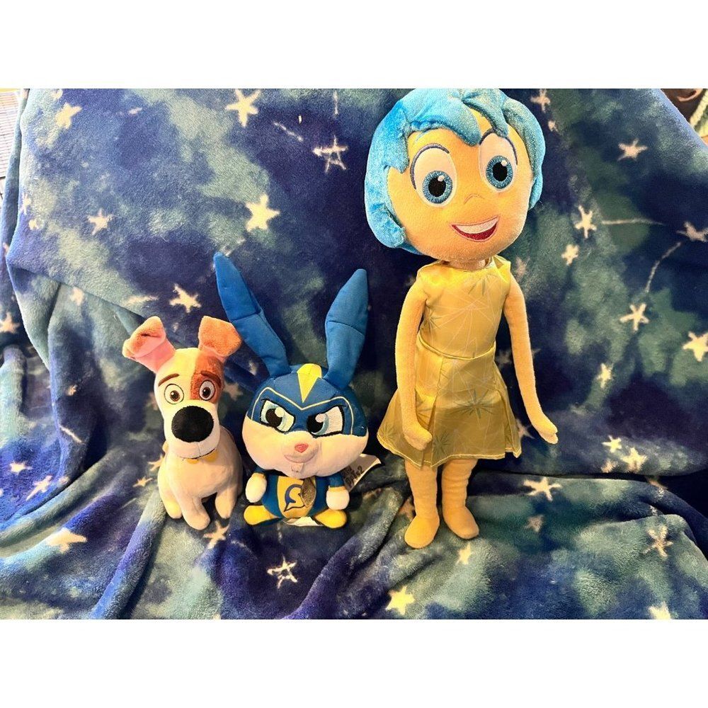 Disney and Pixar plush stuffed animal lot secret life of pets inside out joy